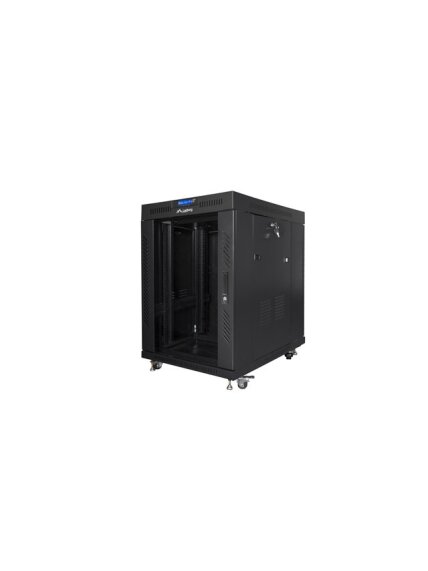 Lanberg | Rack cabinet 19" free-standing 15U/800x1000 (flat pack) with glass door, LCD | FF01-8015-12BL | Black 5 Lanberg | Rack cabinet 19" free-standing 15U/800x1000 (flat pack) with glass door, LCD | FF01-8015-12BL | Black 5