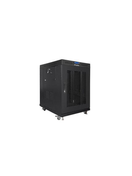 Lanberg | Rack cabinet 19" free-standing 15U/800x1000 (flat pack) with mesh door, LCD | FF01-8015-23BL | Black 2 Lanberg | Rack cabinet 19" free-standing 15U/800x1000 (flat pack) with mesh door, LCD | FF01-8015-23BL | Black 2
