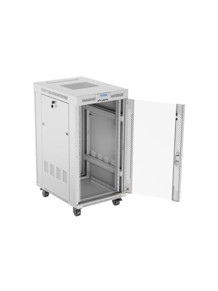 Lanberg | Rack cabinet 19" free-standing 22U/600x800 (flat pack) with glass door | FF01-6822-12SL | Grey 1 Lanberg | Rack cabinet 19" free-standing 22U/600x800 (flat pack) with glass door | FF01-6822-12SL | Grey 1
