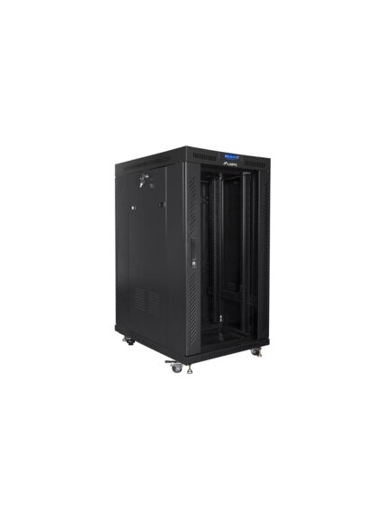 Lanberg | Rack cabinet 19" free-standing 22U/800x1000 (flat pack) with glass door | FF01-8022-12BL | Black 3 Lanberg | Rack cabinet 19" free-standing 22U/800x1000 (flat pack) with glass door | FF01-8022-12BL | Black 3