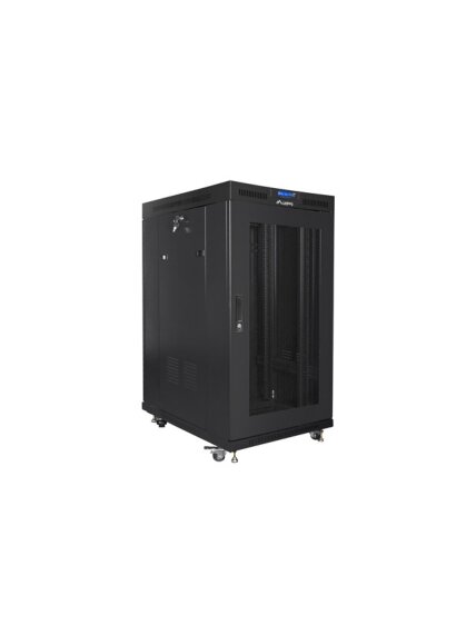 Lanberg | Rack cabinet 19" free-standing 22U/800x1000 (flat pack) with mesh door | FF01-8022-23BL | Black 2 Lanberg | Rack cabinet 19" free-standing 22U/800x1000 (flat pack) with mesh door | FF01-8022-23BL | Black 2