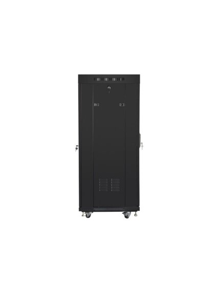 Lanberg | Rack cabinet 19" free-standing 27U/600x600 (flat pack) with glass door lCD V2 | FF01-6627-12BL | Black 1 Lanberg | Rack cabinet 19" free-standing 27U/600x600 (flat pack) with glass door lCD V2 | FF01-6627-12BL | Black 1