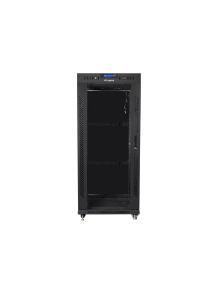 Lanberg | Rack cabinet 19" free-standing 27U/600x600 (flat pack) with glass door lCD V2 | FF01-6627-12BL | Black 2 Lanberg | Rack cabinet 19" free-standing 27U/600x600 (flat pack) with glass door lCD V2 | FF01-6627-12BL | Black 2