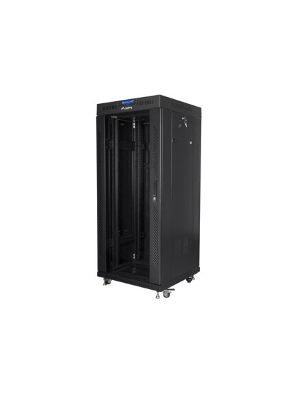 Lanberg | Rack cabinet 19" free-standing 27U/600x600 (flat pack) with glass door lCD V2 | FF01-6627-12BL | Black Lanberg | Rack cabinet 19" free-standing 27U/600x600 (flat pack) with glass door lCD V2 | FF01-6627-12BL | Black