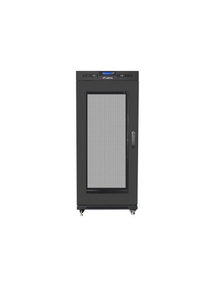 Lanberg | Rack cabinet 19" free-standing 27U/600x800 (flat pack) with mesh door, LCD | FF01-6827-23BL | Black 1 Lanberg | Rack cabinet 19" free-standing 27U/600x800 (flat pack) with mesh door, LCD | FF01-6827-23BL | Black 1