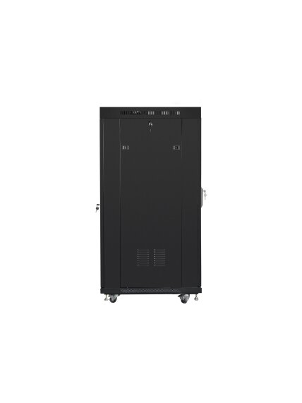 Lanberg | Rack cabinet 19" free-standing 27U/600x800 (flat pack) with mesh door, LCD | FF01-6827-23BL | Black 3 Lanberg | Rack cabinet 19" free-standing 27U/600x800 (flat pack) with mesh door, LCD | FF01-6827-23BL | Black 3