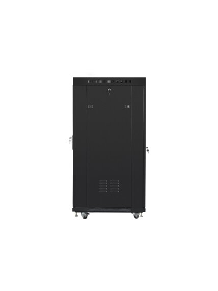 Lanberg | Rack cabinet 19" free-standing 27U/600x800 (flat pack) with mesh door, LCD | FF01-6827-23BL | Black 4 Lanberg | Rack cabinet 19" free-standing 27U/600x800 (flat pack) with mesh door, LCD | FF01-6827-23BL | Black 4