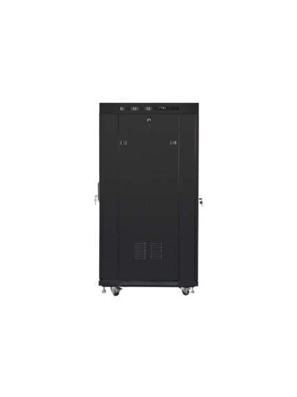 Lanberg | Rack cabinet 19" free-standing 27U/800x1000 (flat pack) with glass door, LCD | FF01-8027-12BL | Black 2 Lanberg | Rack cabinet 19" free-standing 27U/800x1000 (flat pack) with glass door, LCD | FF01-8027-12BL | Black 2