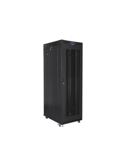 Lanberg | Rack cabinet 19" free-standing 27U/800x1000 (flat pack) with glass door, LCD | FF01-8027-23BL | Black 1 Lanberg | Rack cabinet 19" free-standing 27U/800x1000 (flat pack) with glass door, LCD | FF01-8027-23BL | Black 1