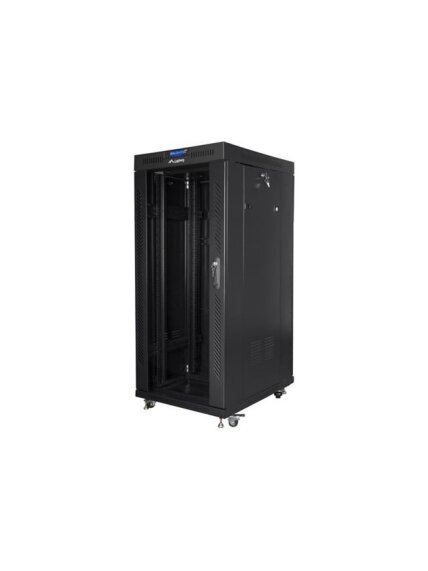 Lanberg | Rack cabinet 19" free-standing 27U/800x1200 (flat pack) with glass door, LCD | FF01-8227-12BL | Black Lanberg | Rack cabinet 19" free-standing 27U/800x1200 (flat pack) with glass door, LCD | FF01-8227-12BL | Black
