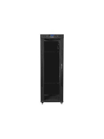 Lanberg | Rack cabinet 19" free-standing 37U/600x800 (flat pack) with glass door, LCD | FF01-6837-12BL | Black 1 Lanberg | Rack cabinet 19" free-standing 37U/600x800 (flat pack) with glass door, LCD | FF01-6837-12BL | Black 1