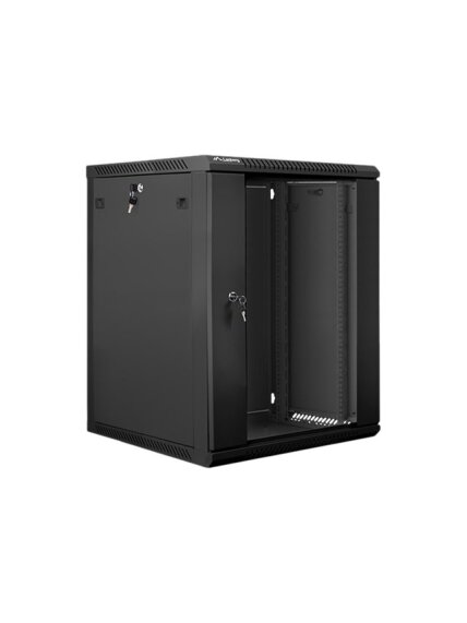 Lanberg | Rack cabinet 19" wall-mount 15U/600x600 (flat pack) with glass door | WF01-6615-10B | Black 1 Lanberg | Rack cabinet 19" wall-mount 15U/600x600 (flat pack) with glass door | WF01-6615-10B | Black 1