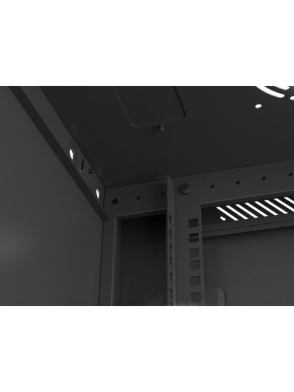 Lanberg | Rack cabinet 19" wall-mount 6U/600x450 (flat pack) with glass door V2 | WF01-6406-10B | Black 1 Lanberg | Rack cabinet 19" wall-mount 6U/600x450 (flat pack) with glass door V2 | WF01-6406-10B | Black 1