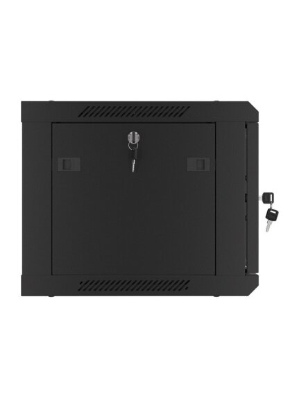 Lanberg | Rack cabinet 19" wall-mount 6U/600x450 (flat pack) with glass door V2 | WF01-6406-10B | Black 4 Lanberg | Rack cabinet 19" wall-mount 6U/600x450 (flat pack) with glass door V2 | WF01-6406-10B | Black 4