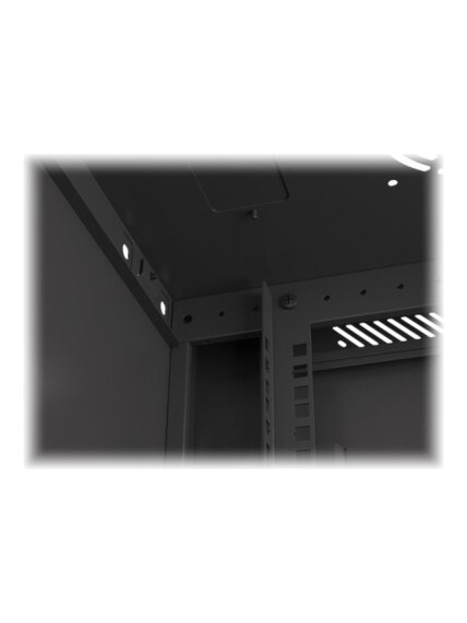 Lanberg | Rack cabinet 19" wall-mount 6U/600x450 for self-assembly with metal door (flat pack) | WF01-6406-00B | Black 12 Lanberg | Rack cabinet 19" wall-mount 6U/600x450 for self-assembly with metal door (flat pack) | WF01-6406-00B | Black 12