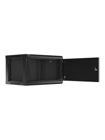 Lanberg | Rack cabinet 19" wall-mount 6U/600x450 for self-assembly with metal door (flat pack) | WF01-6406-00B | Black 5