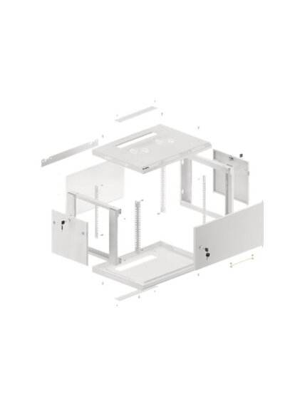 Lanberg | Rack cabinet 19" wall-mount 6U/600x450 for self-assembly with metal door (flat pack) | WF01-6406-00S | Grey 6 Lanberg | Rack cabinet 19" wall-mount 6U/600x450 for self-assembly with metal door (flat pack) | WF01-6406-00S | Grey 6