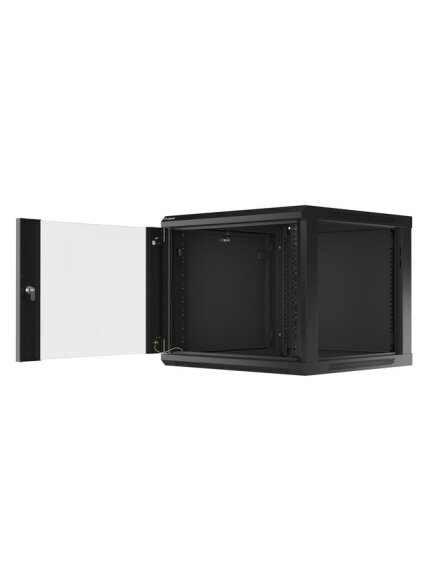 Lanberg | Rack cabinet 19" wall-mount 9U/600x600 (flat pack) V2 | WF01-6609-10B | Black 4 Lanberg | Rack cabinet 19" wall-mount 9U/600x600 (flat pack) V2 | WF01-6609-10B | Black 4
