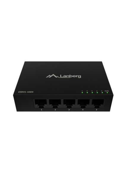 Lanberg Switch 5x1GB/s Unmanagment Gigabit Ethernet Desktop 12V metal case | DSM1-1005 | Unmanaged | Desktop 4 Lanberg Switch 5x1GB/s Unmanagment Gigabit Ethernet Desktop 12V metal case | DSM1-1005 | Unmanaged | Desktop 4
