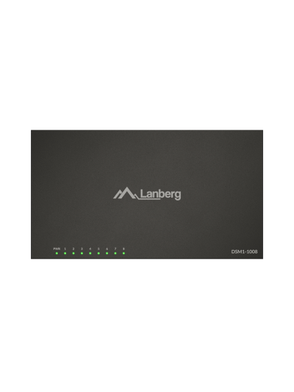 Lanberg Switch 8x1GB/s Unmanagment Gigabit Ethernet Desktop 12V metal case | DSM1-1008 3 Lanberg Switch 8x1GB/s Unmanagment Gigabit Ethernet Desktop 12V metal case | DSM1-1008 3