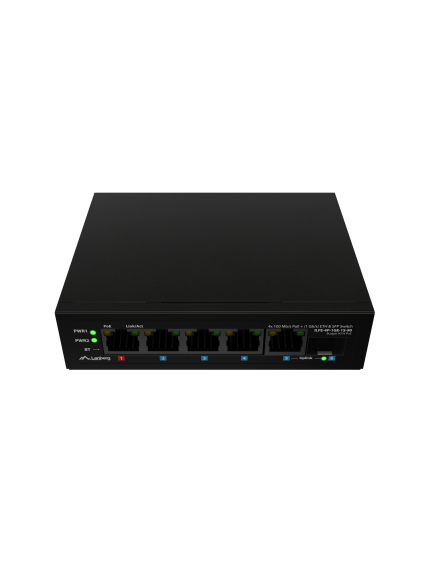 Lanberg Switch PoE 1xBT 3xAT SFP/ETH Din Unmanagment Fast Ethernet | ILFE-4P-1GE-1S-90 4 Lanberg Switch PoE 1xBT 3xAT SFP/ETH Din Unmanagment Fast Ethernet | ILFE-4P-1GE-1S-90 4