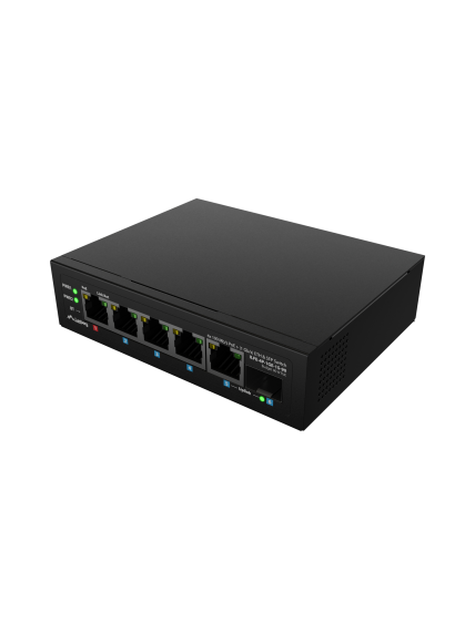 Lanberg Switch PoE 1xBT 3xAT SFP/ETH Din Unmanagment Fast Ethernet | ILFE-4P-1GE-1S-90 Lanberg Switch PoE 1xBT 3xAT SFP/ETH Din Unmanagment Fast Ethernet | ILFE-4P-1GE-1S-90