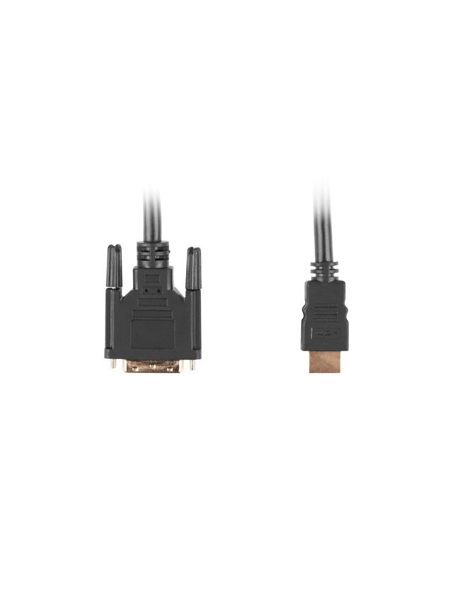 Lanberg HDMI to DVI-D Cable, Single Link with Gold-Plated Connectors | CA-HDDV-10CC-0018-BK | HDMI to DVI-D | 1.8 m 1
