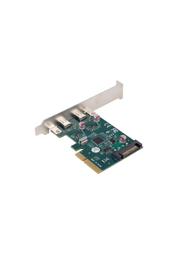 Lanberg PCI-Express X1 Card to 2X USB-C 3.2 GEN 2X1 Low profile | PCE-UC3-002 3