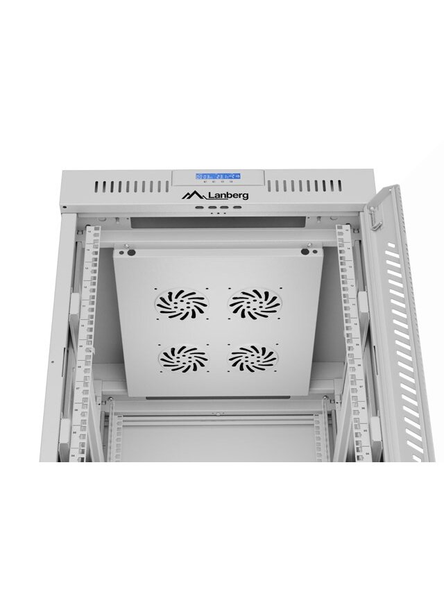 Lanberg | Rack cabinet 19" free-standing 15U/600x800 (flat pack) with glass door, LCD | FF01-6815-12SL | Grey 4 Lanberg | Rack cabinet 19" free-standing 15U/600x800 (flat pack) with glass door, LCD | FF01-6815-12SL | Grey 4