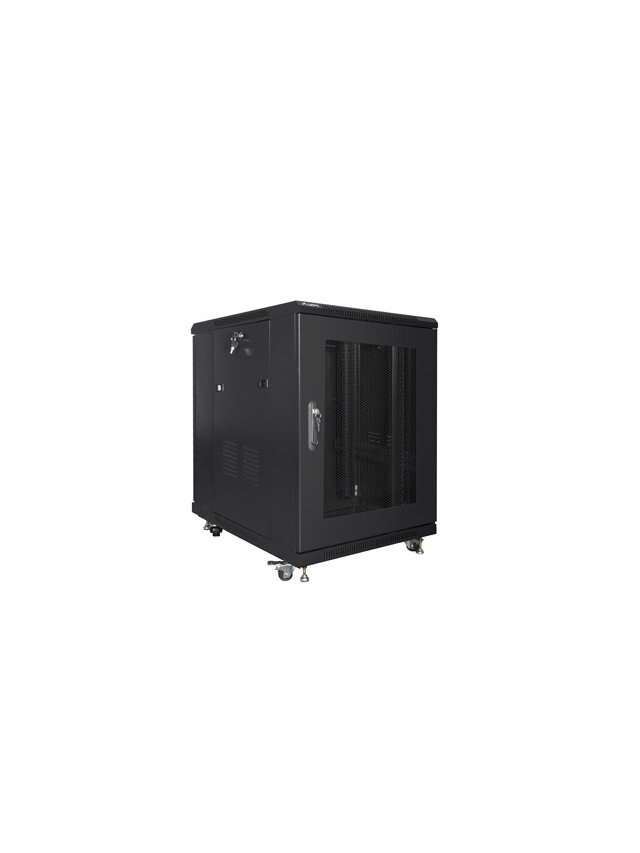 Lanberg | Rack cabinet 19" free-standing 15U/600x800 (flat pack) with mesh door | FF01-6815-23B | Black 3 Lanberg | Rack cabinet 19" free-standing 15U/600x800 (flat pack) with mesh door | FF01-6815-23B | Black 3