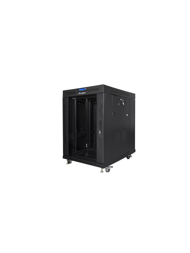 Lanberg | Rack cabinet 19" free-standing 15U/800x1000 (flat pack) with glass door, LCD | FF01-8015-12BL | Black 5 Lanberg | Rack cabinet 19" free-standing 15U/800x1000 (flat pack) with glass door, LCD | FF01-8015-12BL | Black 5