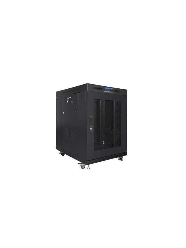 Lanberg | Rack cabinet 19" free-standing 15U/800x1000 (flat pack) with mesh door, LCD | FF01-8015-23BL | Black 2 Lanberg | Rack cabinet 19" free-standing 15U/800x1000 (flat pack) with mesh door, LCD | FF01-8015-23BL | Black 2