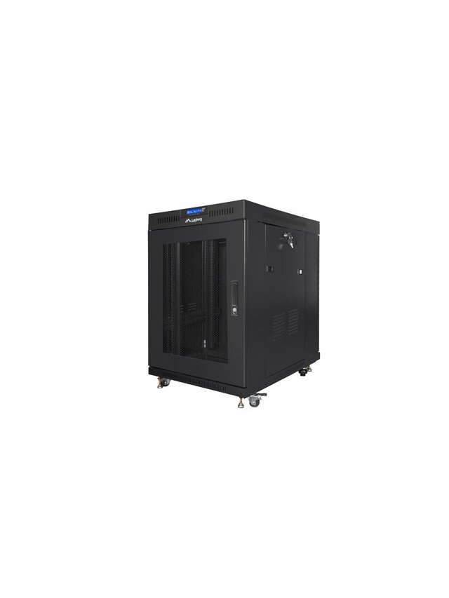 Lanberg | Rack cabinet 19" free-standing 15U/800x1000 (flat pack) with mesh door, LCD | FF01-8015-23BL | Black Lanberg | Rack cabinet 19" free-standing 15U/800x1000 (flat pack) with mesh door, LCD | FF01-8015-23BL | Black