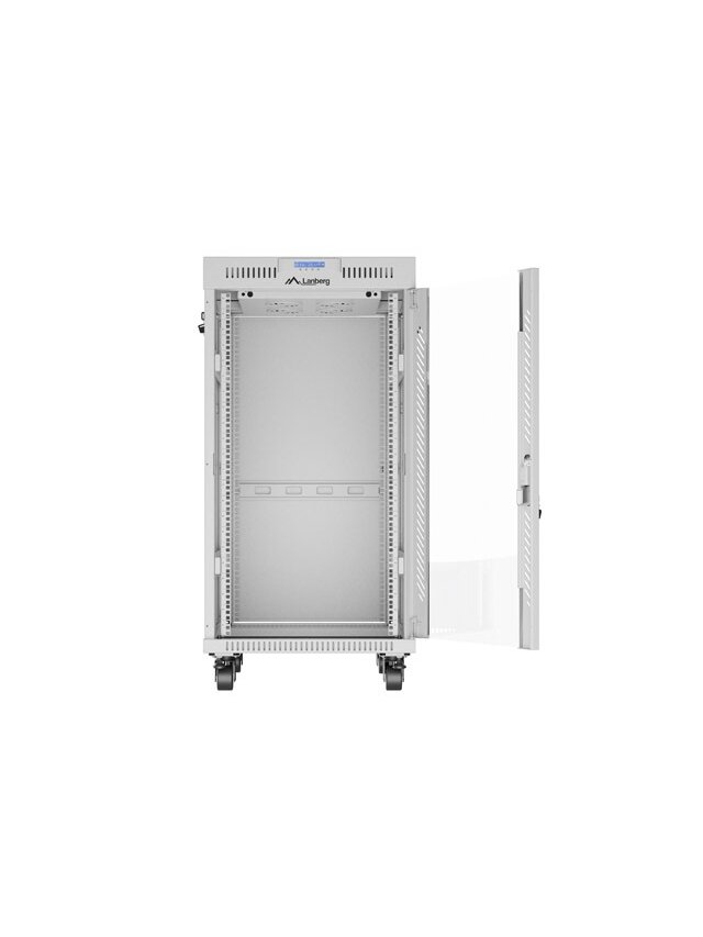 Lanberg | Rack cabinet 19" free-standing 22U/600x800 (flat pack) with glass door | FF01-6822-12SL | Grey 3 Lanberg | Rack cabinet 19" free-standing 22U/600x800 (flat pack) with glass door | FF01-6822-12SL | Grey 3