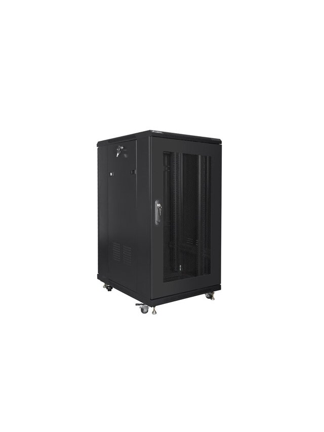 Lanberg | Rack cabinet 19" free-standing 22U/600x800 (flat pack) with mesh door | FF01-6822-23B | Black 3 Lanberg | Rack cabinet 19" free-standing 22U/600x800 (flat pack) with mesh door | FF01-6822-23B | Black 3
