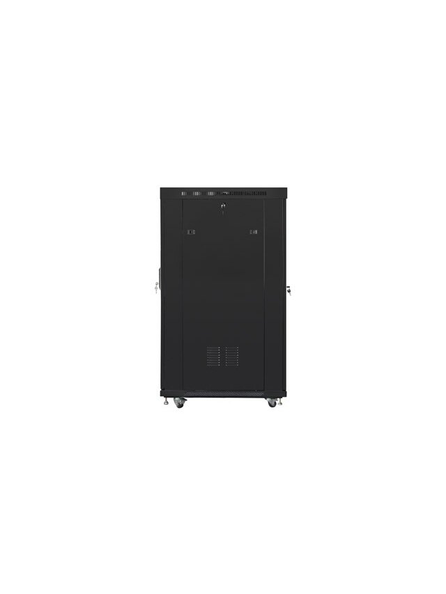 Lanberg | Rack cabinet 19" free-standing 22U/800x1000 (flat pack) with glass door | FF01-8022-12BL | Black 4 Lanberg | Rack cabinet 19" free-standing 22U/800x1000 (flat pack) with glass door | FF01-8022-12BL | Black 4