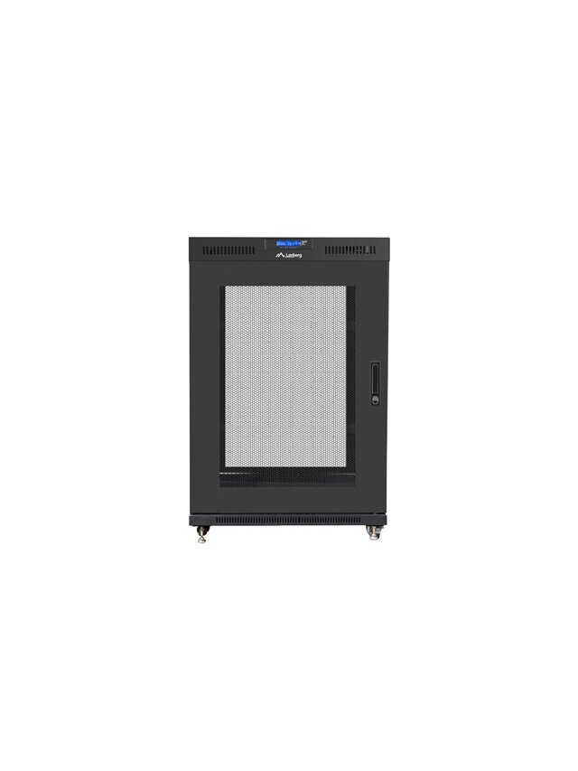 Lanberg | Rack cabinet 19" free-standing 22U/800x1000 (flat pack) with mesh door | FF01-8022-23BL | Black 1 Lanberg | Rack cabinet 19" free-standing 22U/800x1000 (flat pack) with mesh door | FF01-8022-23BL | Black 1