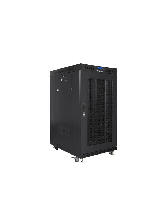 Lanberg | Rack cabinet 19" free-standing 22U/800x1000 (flat pack) with mesh door | FF01-8022-23BL | Black 2 Lanberg | Rack cabinet 19" free-standing 22U/800x1000 (flat pack) with mesh door | FF01-8022-23BL | Black 2