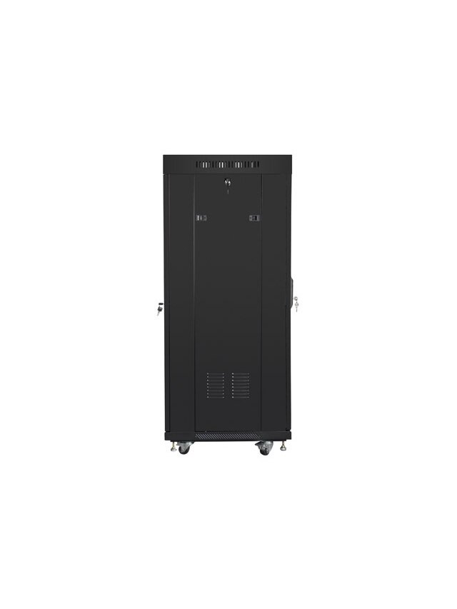 Lanberg | Rack cabinet 19" free-standing 27U/600x600 (flat pack) with glass door lCD V2 | FF01-6627-12BL | Black 1 Lanberg | Rack cabinet 19" free-standing 27U/600x600 (flat pack) with glass door lCD V2 | FF01-6627-12BL | Black 1