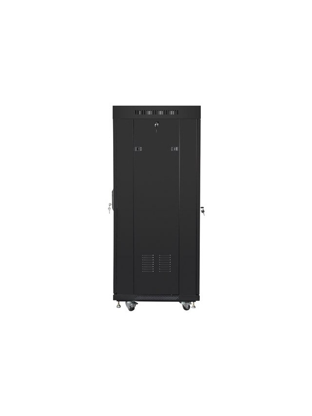 Lanberg | Rack cabinet 19" free-standing 27U/600x600 (flat pack) with glass door lCD V2 | FF01-6627-12BL | Black 3 Lanberg | Rack cabinet 19" free-standing 27U/600x600 (flat pack) with glass door lCD V2 | FF01-6627-12BL | Black 3