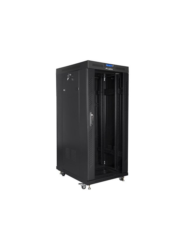 Lanberg | Rack cabinet 19" free-standing 27U/800x1200 (flat pack) with glass door, LCD | FF01-8227-12BL | Black 2