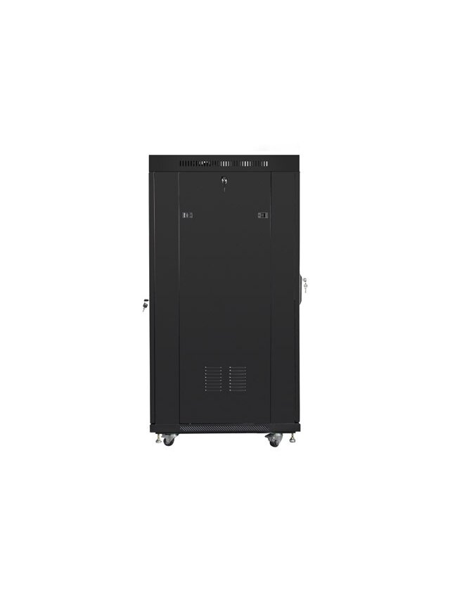 Lanberg | Rack cabinet 19" free-standing 27U/800x1200 (flat pack) with glass door, LCD | FF01-8227-12BL | Black 4 Lanberg | Rack cabinet 19" free-standing 27U/800x1200 (flat pack) with glass door, LCD | FF01-8227-12BL | Black 4