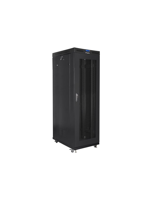 Lanberg | Rack cabinet 19" free-standing 27U/800x1200 (flat pack) with mesh door, LCD | FF01-8227-23BL | Black 2 Lanberg | Rack cabinet 19" free-standing 27U/800x1200 (flat pack) with mesh door, LCD | FF01-8227-23BL | Black 2