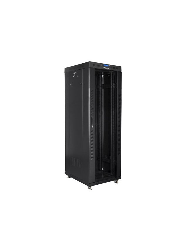 Lanberg | Rack cabinet 19" free-standing 37U/800x1000 (flat pack) with glass door, LCD | FF01-8037-12BL | Black 4 Lanberg | Rack cabinet 19" free-standing 37U/800x1000 (flat pack) with glass door, LCD | FF01-8037-12BL | Black 4