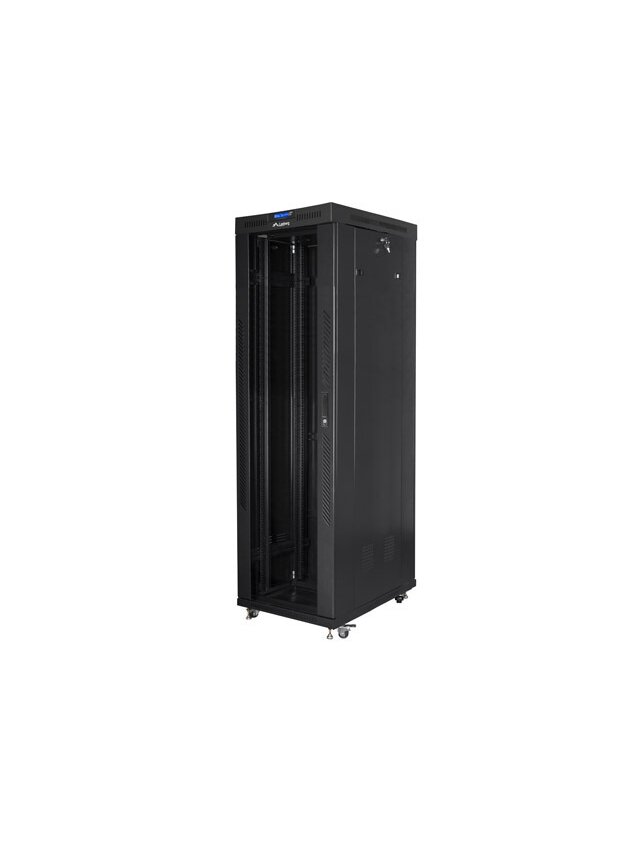 Lanberg | Rack cabinet 19" free-standing 42U/600x1000 (flat pack) with glass door lCD V2 | FF01-6042-12BL | Black Lanberg | Rack cabinet 19" free-standing 42U/600x1000 (flat pack) with glass door lCD V2 | FF01-6042-12BL | Black
