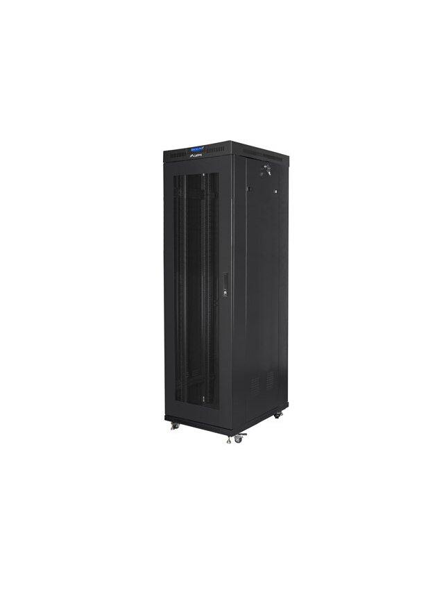 Lanberg | Rack cabinet 19" free-standing 42U/600x1000 (flat pack) with mesh door lCD V2 | FF01-6042-23BL | Black 1 Lanberg | Rack cabinet 19" free-standing 42U/600x1000 (flat pack) with mesh door lCD V2 | FF01-6042-23BL | Black 1