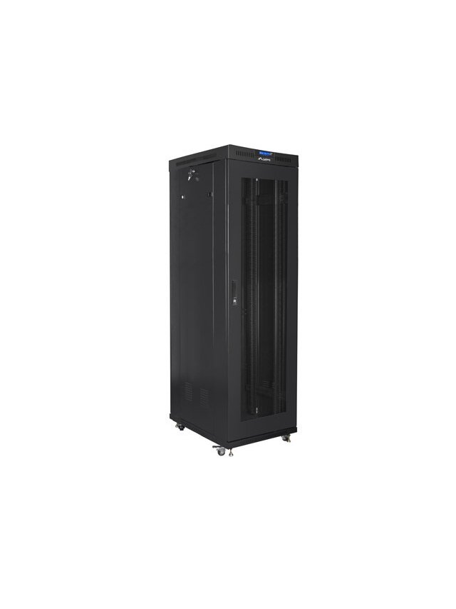 Lanberg | Rack cabinet 19" free-standing 42U/600x1000 (flat pack) with mesh door lCD V2 | FF01-6042-23BL | Black 3 Lanberg | Rack cabinet 19" free-standing 42U/600x1000 (flat pack) with mesh door lCD V2 | FF01-6042-23BL | Black 3
