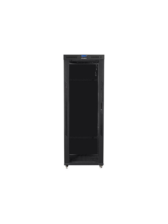 Lanberg | Rack cabinet 19" free-standing 42U/800x800 (flat pack) with glass door, LCD | FF01-8842-12BL | Black 4 Lanberg | Rack cabinet 19" free-standing 42U/800x800 (flat pack) with glass door, LCD | FF01-8842-12BL | Black 4
