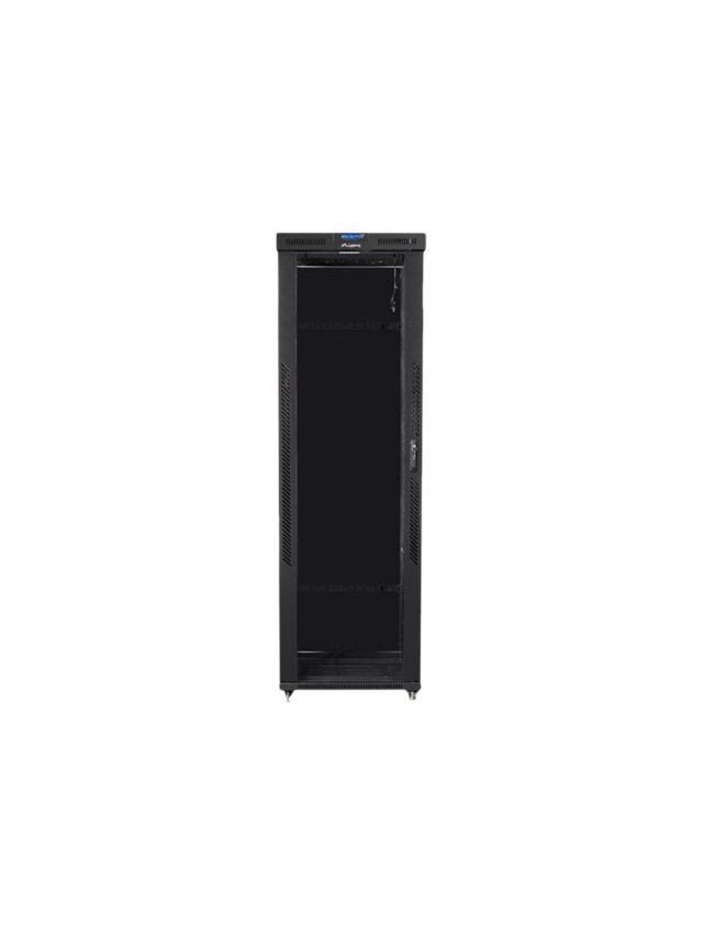 Lanberg | Rack cabinet 19" free-standing 47U/800x1000 (flat pack) with glass door, LCD | FF01-8047-12BL | Black 1 Lanberg | Rack cabinet 19" free-standing 47U/800x1000 (flat pack) with glass door, LCD | FF01-8047-12BL | Black 1