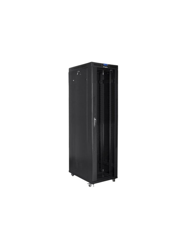 Lanberg | Rack cabinet 19" free-standing 47U/800x1000 (flat pack) with glass door, LCD | FF01-8047-12BL | Black 2 Lanberg | Rack cabinet 19" free-standing 47U/800x1000 (flat pack) with glass door, LCD | FF01-8047-12BL | Black 2